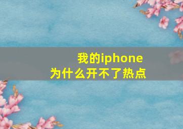 我的iphone为什么开不了热点