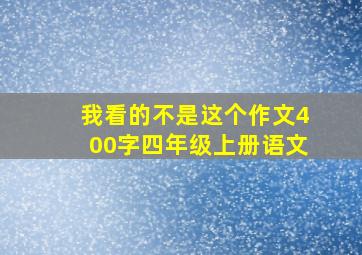 我看的不是这个作文400字四年级上册语文