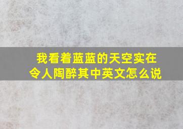 我看着蓝蓝的天空实在令人陶醉其中英文怎么说