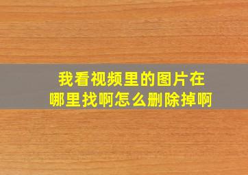 我看视频里的图片在哪里找啊怎么删除掉啊