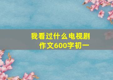 我看过什么电视剧作文600字初一