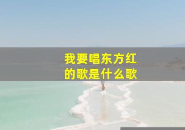 我要唱东方红的歌是什么歌