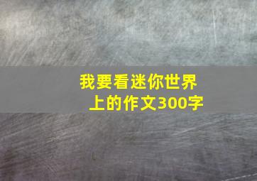 我要看迷你世界上的作文300字