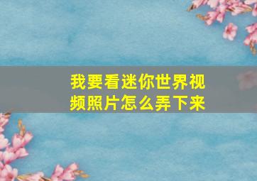 我要看迷你世界视频照片怎么弄下来