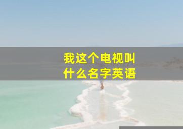 我这个电视叫什么名字英语