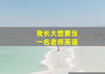 我长大想要当一名老师英语