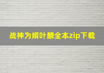 战神为婿叶麟全本zip下载