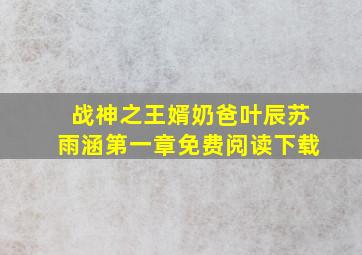 战神之王婿奶爸叶辰苏雨涵第一章免费阅读下载