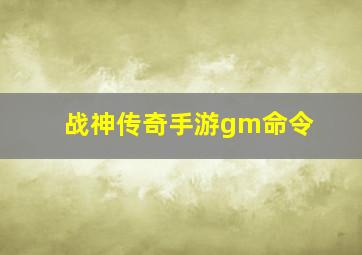 战神传奇手游gm命令