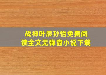 战神叶辰孙怡免费阅读全文无弹窗小说下载