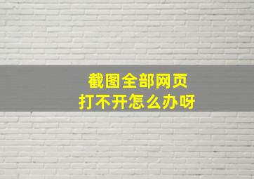 截图全部网页打不开怎么办呀