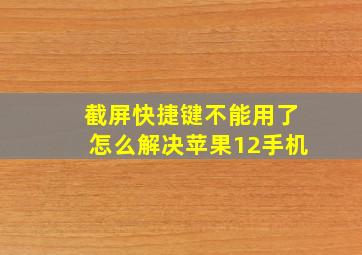 截屏快捷键不能用了怎么解决苹果12手机