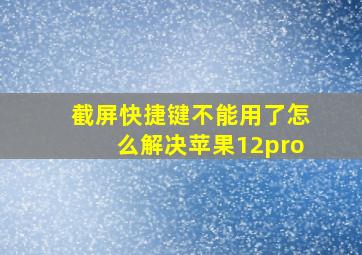 截屏快捷键不能用了怎么解决苹果12pro