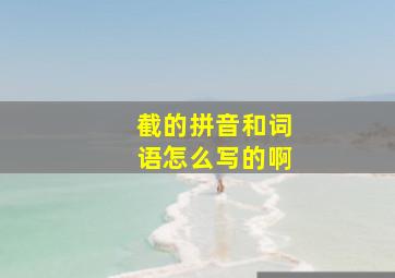 截的拼音和词语怎么写的啊