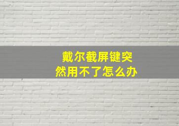 戴尔截屏键突然用不了怎么办