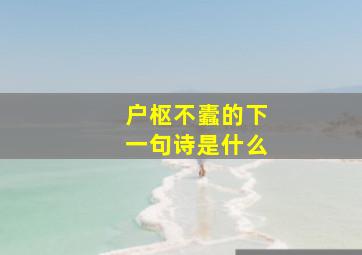 户枢不蠹的下一句诗是什么