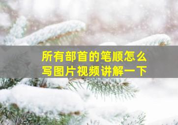 所有部首的笔顺怎么写图片视频讲解一下