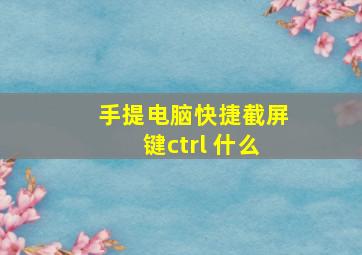 手提电脑快捷截屏键ctrl+什么