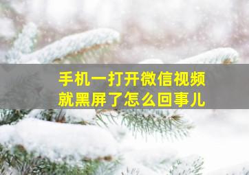 手机一打开微信视频就黑屏了怎么回事儿