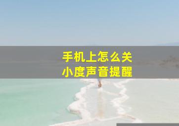 手机上怎么关小度声音提醒