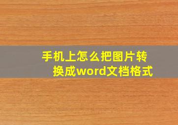 手机上怎么把图片转换成word文档格式