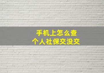 手机上怎么查个人社保交没交