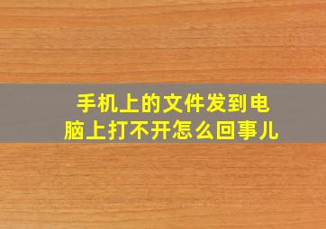 手机上的文件发到电脑上打不开怎么回事儿