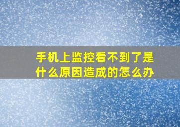 手机上监控看不到了是什么原因造成的怎么办