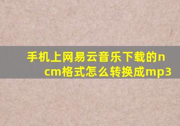 手机上网易云音乐下载的ncm格式怎么转换成mp3