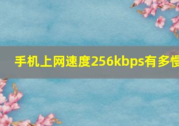 手机上网速度256kbps有多慢