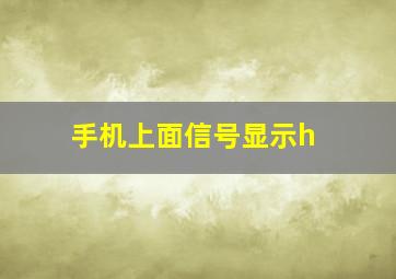 手机上面信号显示h+