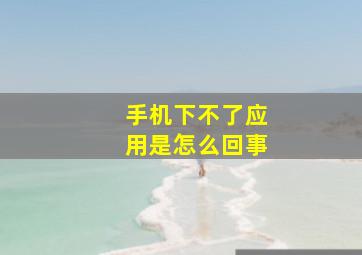 手机下不了应用是怎么回事