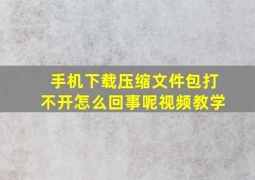 手机下载压缩文件包打不开怎么回事呢视频教学