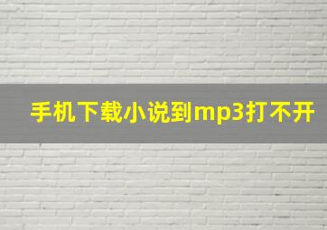 手机下载小说到mp3打不开