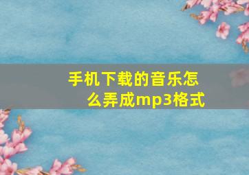 手机下载的音乐怎么弄成mp3格式