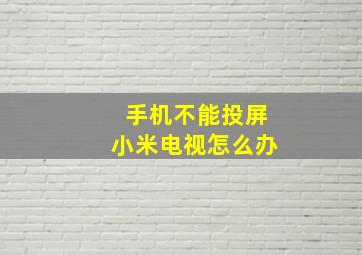 手机不能投屏小米电视怎么办