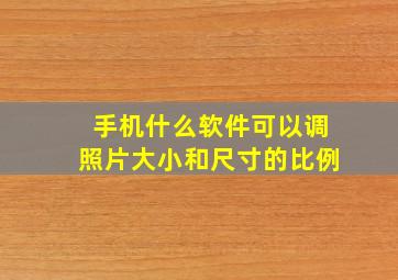 手机什么软件可以调照片大小和尺寸的比例