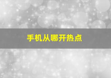 手机从哪开热点