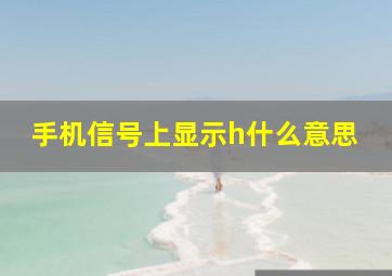 手机信号上显示h什么意思