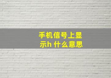 手机信号上显示h+什么意思