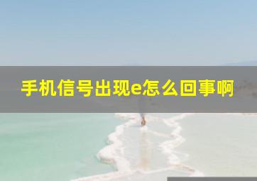 手机信号出现e怎么回事啊