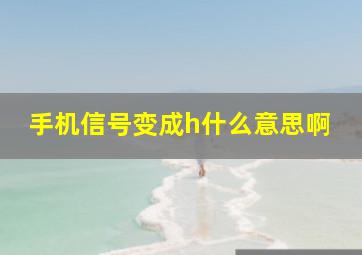 手机信号变成h什么意思啊