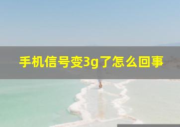 手机信号变3g了怎么回事