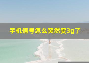 手机信号怎么突然变3g了