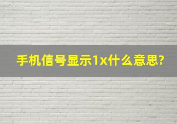 手机信号显示1x什么意思?