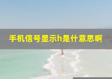 手机信号显示h是什意思啊