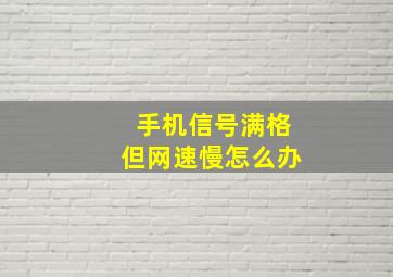 手机信号满格但网速慢怎么办