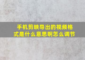 手机剪映导出的视频格式是什么意思啊怎么调节