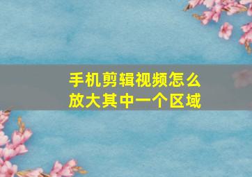 手机剪辑视频怎么放大其中一个区域