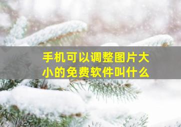 手机可以调整图片大小的免费软件叫什么